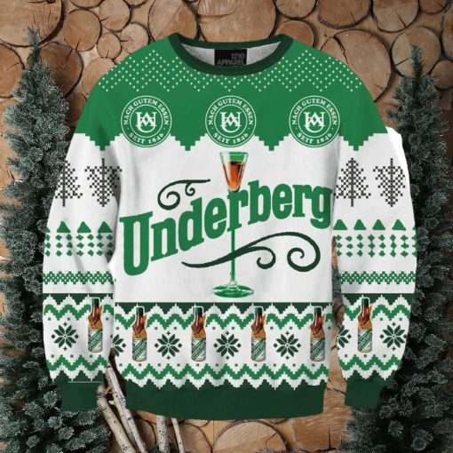 Underberg Print Fun Ugly Christmas Sweater, Gift for Christmas Holiday