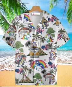 Unicorn American Flag Hawaiian Shirt