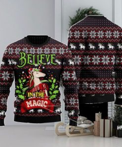 Unicorn Believe In The Magic Ugly Christmas Sweater Christmas Noel Gift