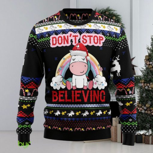 Unicorn Believing Ugly Christmas Sweater Thankgiving Gift Men Women