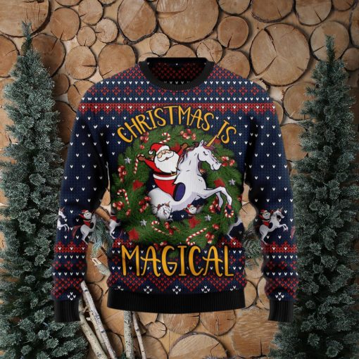 Unicorn Christmas Is Magical Santa And Unicorn Ugly Christmas Sweater