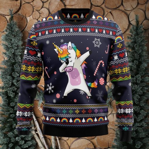 Unicorn Dab Ugly Christmas Sweater Thankgiving Gift Men Women