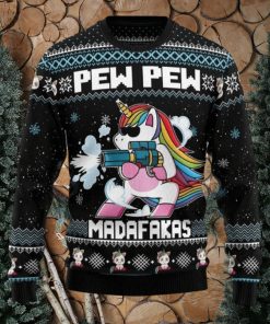 Unicorn Pew Pew Pew Pew Sweater Xmas Sweater Christmas Gift Unisex Sweater Gift Ugly Sweater