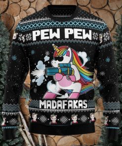 Unicorn Pew Pew Ugly Christmas Sweater