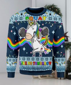 Unicorn Squat Like No Tomorrow Ugly Christmas Sweater