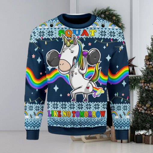 Unicorn Squat Like No Tomorrow Ugly Christmas Sweater