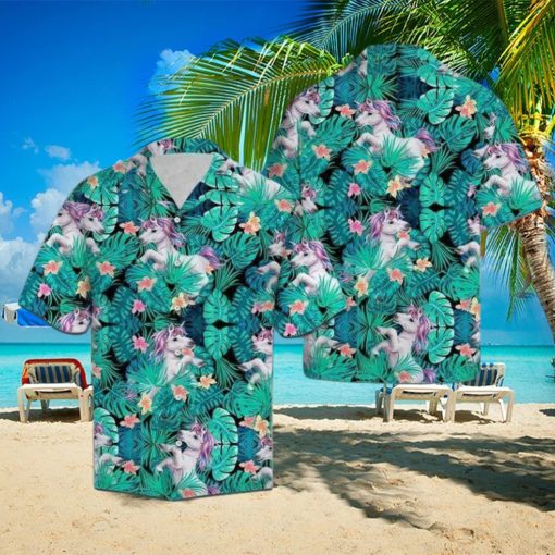 Unicorn Tropical Polyester Hawaiian Shirt