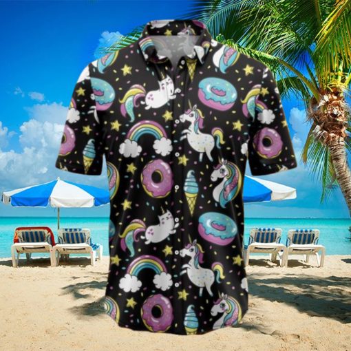 Unicorns Donuts Rainbow Tropical Hawaiian Shirt Gift For Men And Women