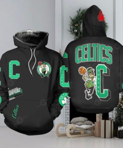 Unisex Black Boston Celtics 2023 NBA Playoffs Mantra Hoodie Sweatshirt 3D