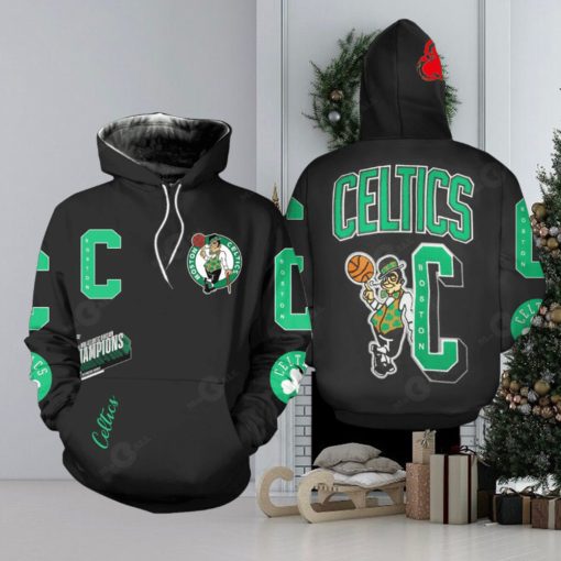 Unisex Black Boston Celtics 2023 NBA Playoffs Mantra Hoodie Sweatshirt 3D