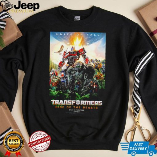 Unite or fall Transformers rise of the beasts 2023 poster shirt