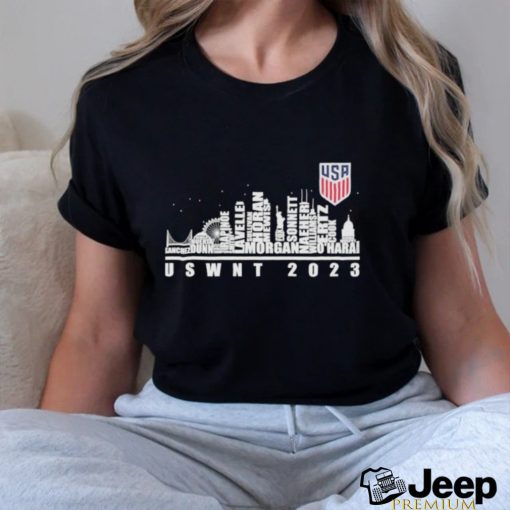 United States Women’s National Soccer 2023 City Skyline Players Names Shirt