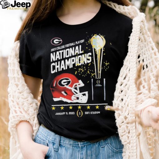 University Of Georgia 2023 Cfp National Champions Cup Helmet Shirt