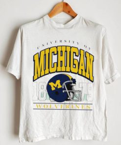 University of Michigan Wolverines est 1879 helmet retro shirt