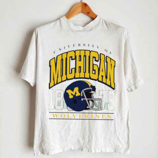 University of Michigan Wolverines est 1879 helmet retro shirt