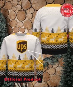 Ups Wool Logo Reindeer Snowflake Ugly Christmas Sweater