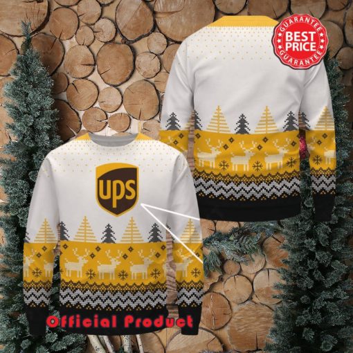 Ups Wool Logo Reindeer Snowflake Ugly Christmas Sweater