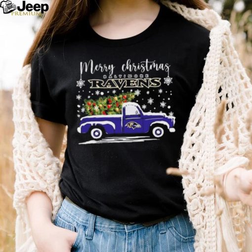 Merry Christmas Truck Baltimore Ravens Shirt