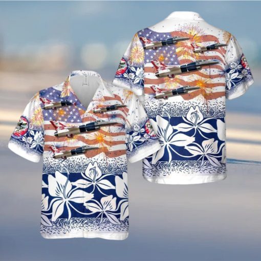 Us Air Force F 16 Fighting Falcon 457Th Fighter Squadron, 4Th Of July Trendy Hawaiian Shirt