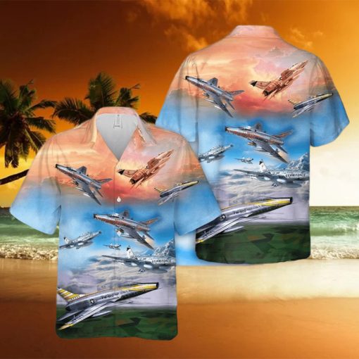 Us Air Force North American F 100 Super Sabre Hawaiian Shirt