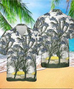 Us Air Force Sikorsky Mh 53 Pave Low Green White Palm Tree Unisex Hawaiian Shirts