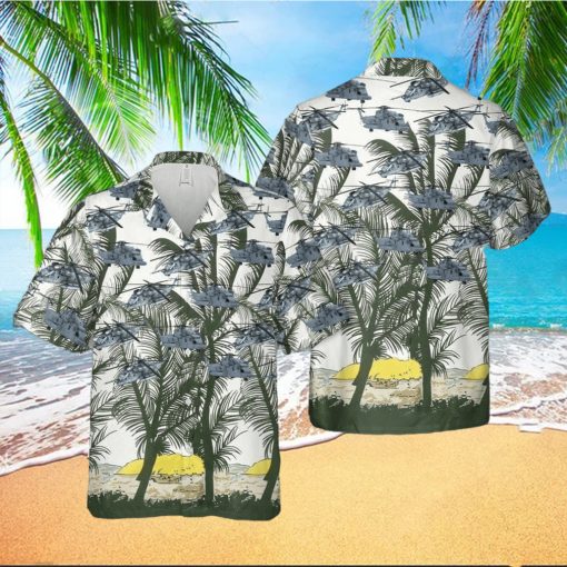 Us Air Force Sikorsky Mh 53 Pave Low Green White Palm Tree Unisex Hawaiian Shirts