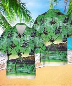 Us Army Boeing Ah 64 Apache Green Unisex Hawaiian Shirts