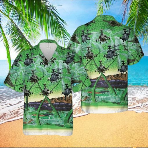 Us Army Boeing Ah 64 Apache Green Unisex Hawaiian Shirts