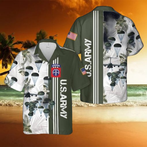 Us Army Paratroopers With The 82nd Airborne Division Parachute Hawaiian Shirt