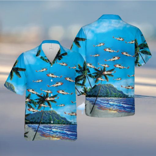 Us Coast Guard H 3 Helicopter Hawaiian Shirts