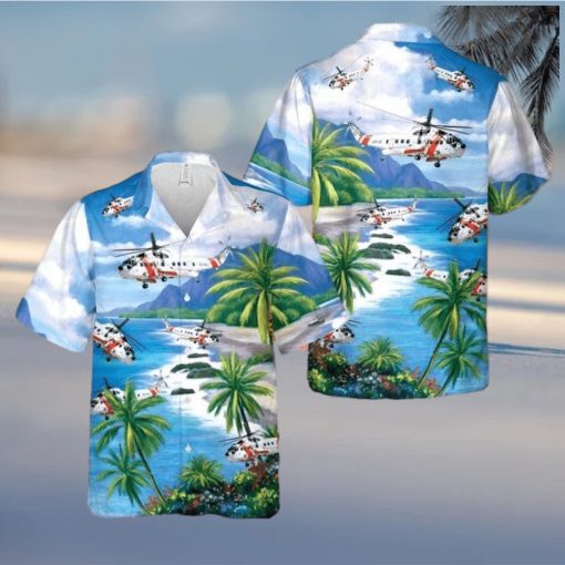 Us Coast Guard Sikorsky S 61R Helicopter Hawaiian Shirts