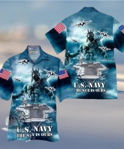 Us Navy Blue High Quality Unisex Hawaiian Shirt