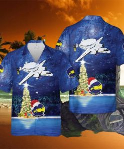 Us Navy Vaw 112 Golden Hawks (1978 Uss Nimitz) E 2c Christmas Hawaiian Shirt