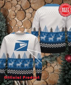 Usps Wool Logo Reindeer Snowflake Ugly Christmas Sweater