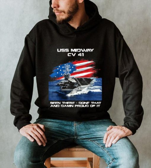 Uss Midway Cv 41 Aircraft Carrier Veteran Usa Flag Christmas Unisex T Shirt