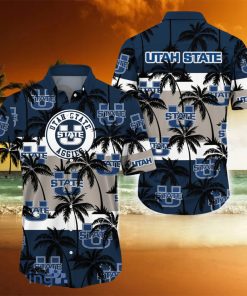 Utah State Aggies All Over Print Logo And Coconut Trending Summer Gift Aloha Hawaiian Shirt