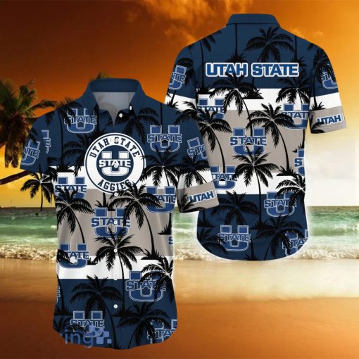 Utah State Aggies All Over Print Logo And Coconut Trending Summer Gift Aloha Hawaiian Shirt