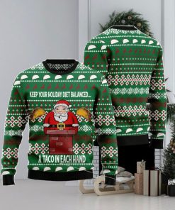 Keep Your Holiday Diet Balanced With Tacos Christmas Gift Ugly Christmas Sweater Xmas Holiday