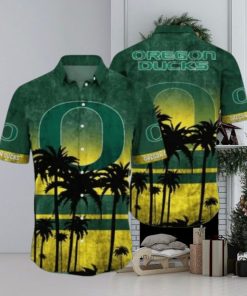 Oregon Ducks Logo Coconut Tropical Hawaiian Shirt Beach Gift For Fans