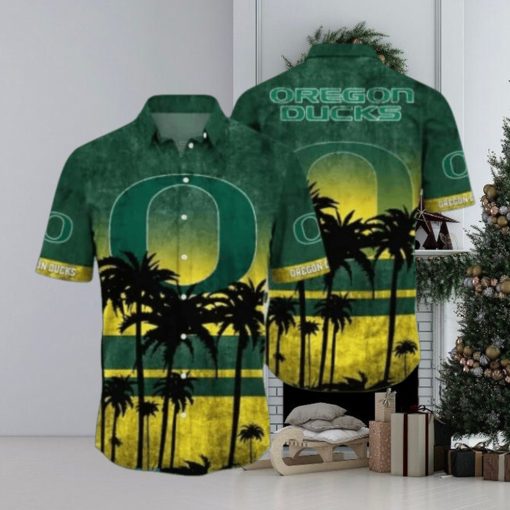 Oregon Ducks Logo Coconut Tropical Hawaiian Shirt Beach Gift For Fans