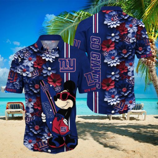 New York Giants Aloha Mick Pattern Hawaiian Shirt For Fans