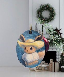 Van Gogh Museum Eevee Inspired by Self Portrait with Straw Hat Poster Holiday 2023 Ornament