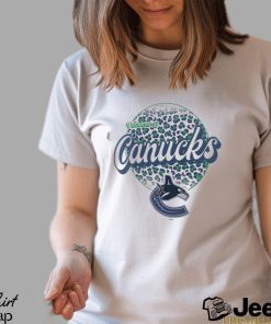 Vancouver Canucks Leopard Print Long Sleeve T Shirt