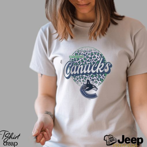 Vancouver Canucks Leopard Print Long Sleeve T Shirt