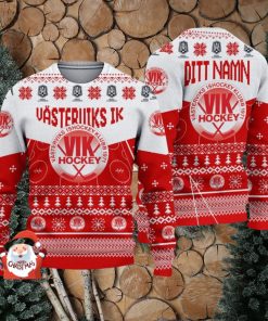 Västerviks IK 3D Ugly Christmas Sweater Christmas Holiday Gift Custom Name For Men And Women