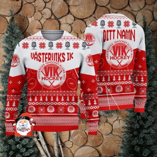 Västerviks IK 3D Ugly Christmas Sweater Christmas Holiday Gift Custom Name For Men And Women