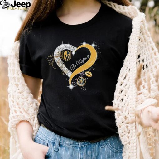 Vegas Golden Go Knights Go Love Heart Shirt