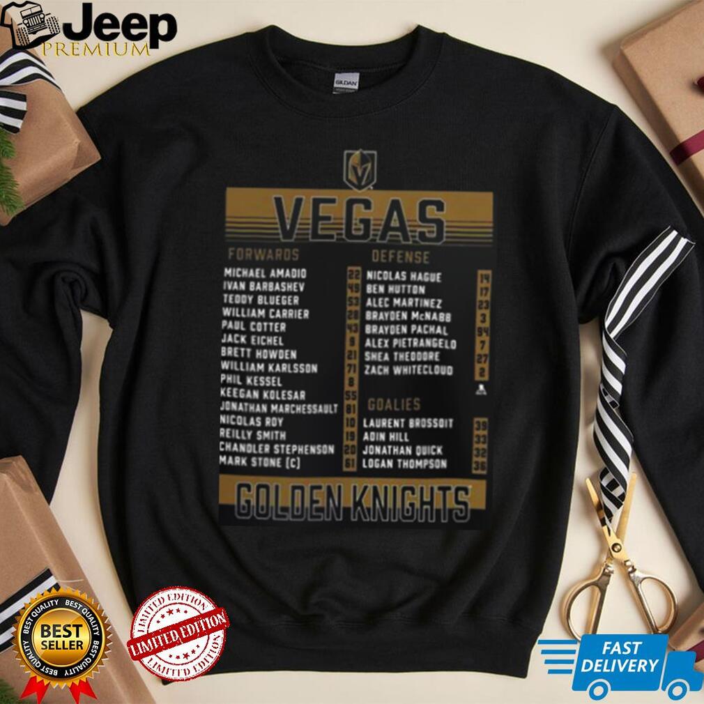 belletee Vegas Golden Knights 2023 Stanley Cup Champions Roster Shirt