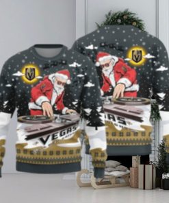 Vegas Golden Knights Christmas Funny DJ Santa New Style Knitted Sweater