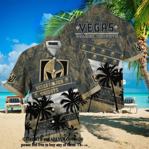 Vegas Golden Knights NHL Palm Tree Pattern Classic Full Printed Hawaiian Shirt